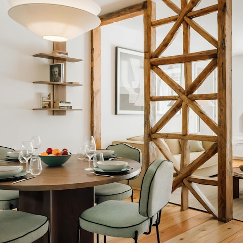 Admire the original historic features of the apartment