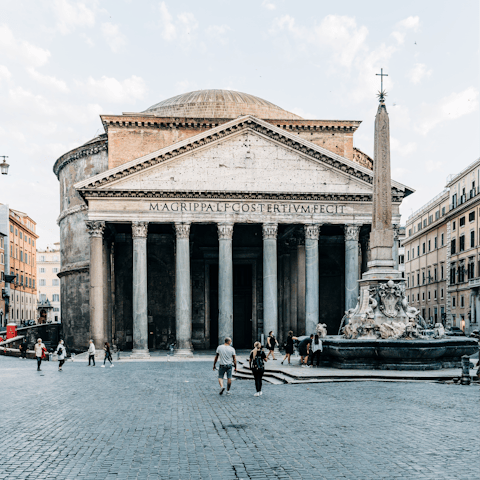 Walk fifteen minutes east to the historic Pantheon