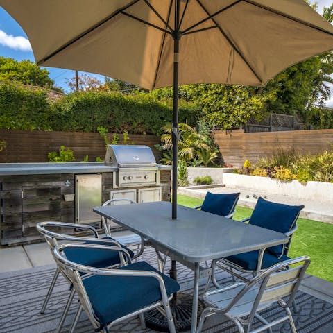 Dine alfresco after a cookout on the barbecue