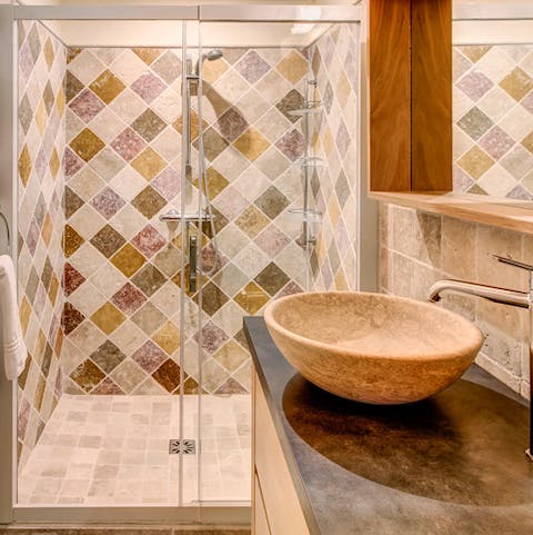 Polished and perfectly rustic bathrooms