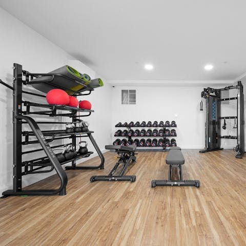 Work up a sweat in the communal gym