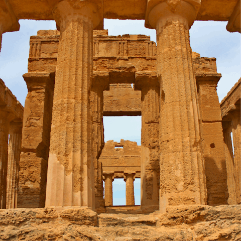 Visit the Valley of the Temples in Agrigento, a thirty-five minute drive away
