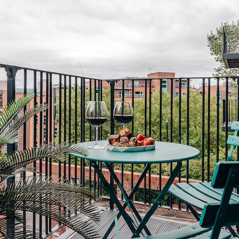 Sip alfresco wine on your decked out balcony