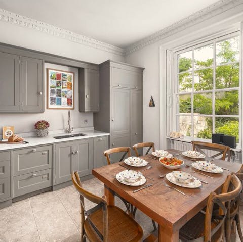 Dine together as a family in the bright and attractive kitchen