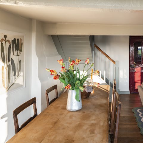 Look forward to digging into home-cooked dinners in the cosy living space