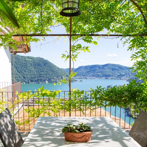 Savour the view as you sip an espresso on the private terrace