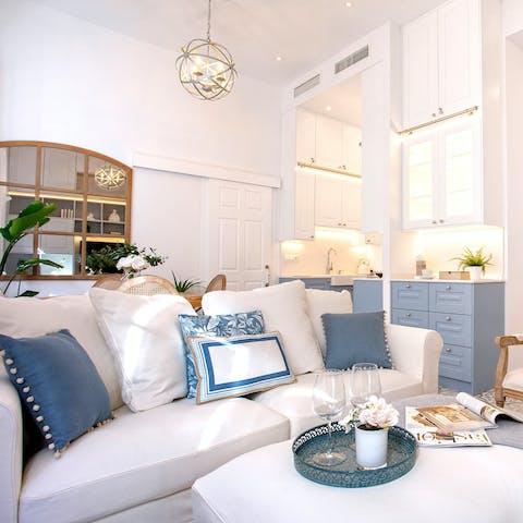 End the day curled up on the sofa with a glass of something sparkling