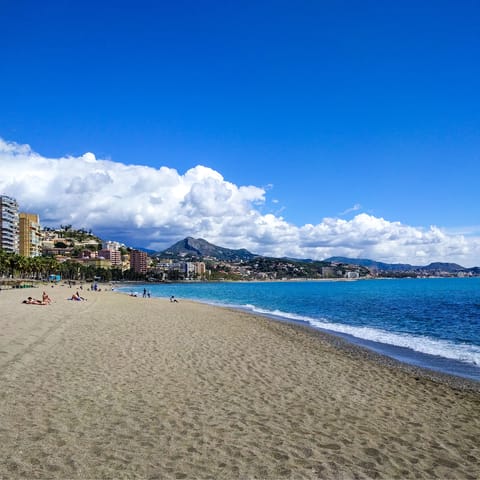 Start the morning with a stroll over to Malagueta Beach