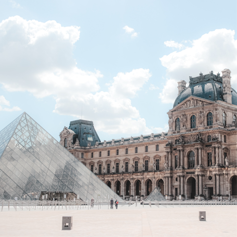 Discover centuries of art at the Louvre – a twenty-five-minute walk away
