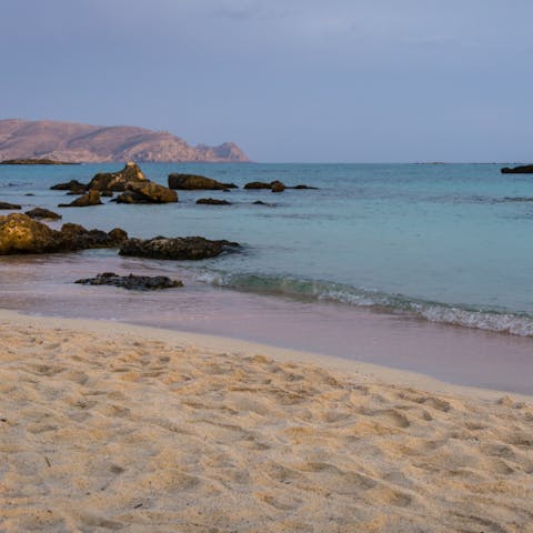 Cross the road outside your villa and find yourself at a beautiful Cretan beach