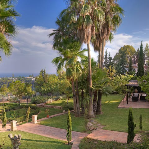 Explore the secluded gardens