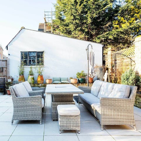End the day with a glass of something chilled on the patio