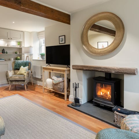 Cosy up by the fire after a day exploring the great outdoors