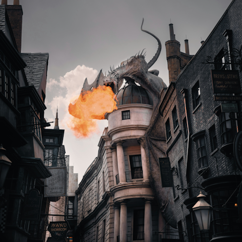 Get a behind-the-scenes glimpse at Universal Studios, twenty-minute drive away
