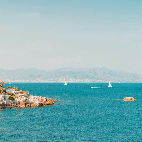 Walk ten minutes to splash about at Plage du Ponteil