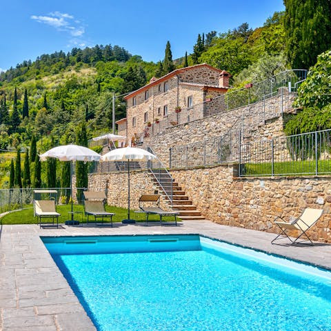 Work on that perfect holiday tan by the private pool
