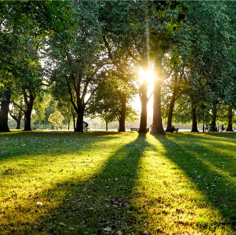 Take morning walks through Victoria Park, just twenty minutes away on foot