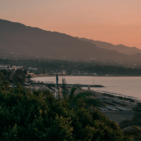 Enjoy magical sunset strolls along the promenade in Marbella