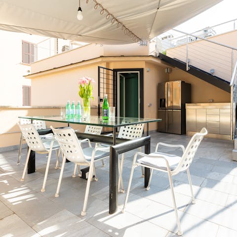 Relax and unwind with drinks on the terrace