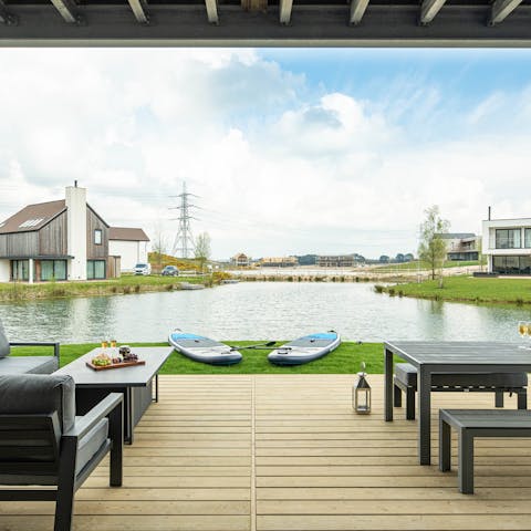 Enjoy direct lake access from the private deck