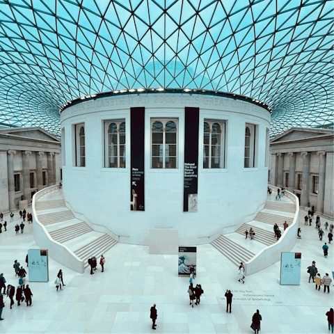 Stroll to the British Museum, seventeen-minute walk away