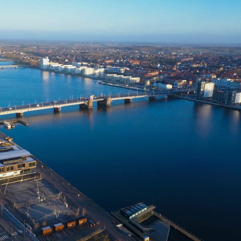 Take a stroll along the banks of the Limfjord, reached in three minutes on foot