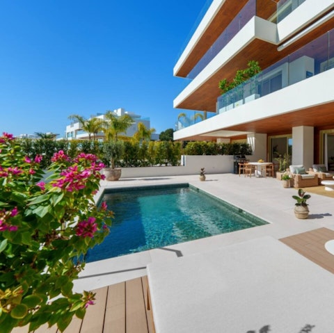 Swim in your own pool surrounded by bougainvillea and open sky