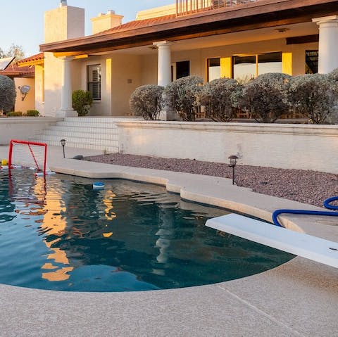 Dive into the swimming pool