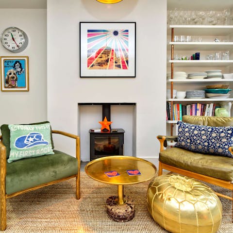 Spend cosy afternoons relaxing by the fire