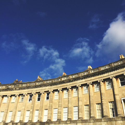 Admire the Georgian grandeur of Bath's famous Royal Crescent