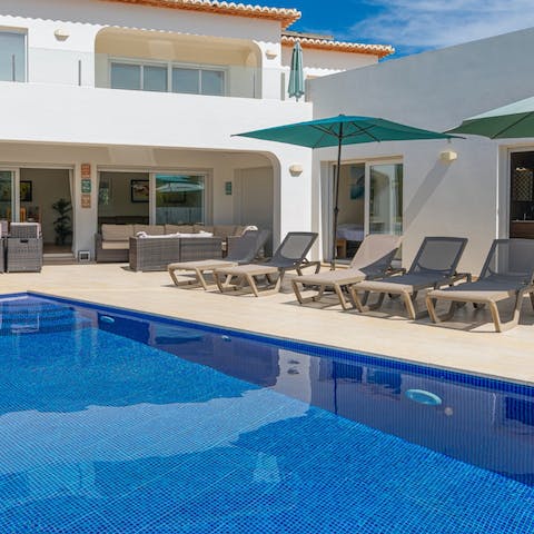Take a refreshing dip in the private swimming pool