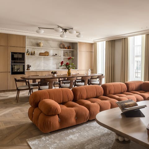 Return to this elegant apartment after sightseeing