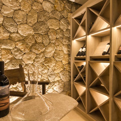 Choose your vintage in the house cellar well stocked with fine wines