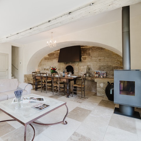 Warm up by the long burner when the French weather turns cooler