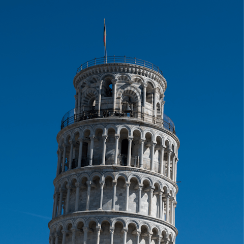 Visit Pisa and its famous Leaning Tower, just over a forty-minute drive from your home