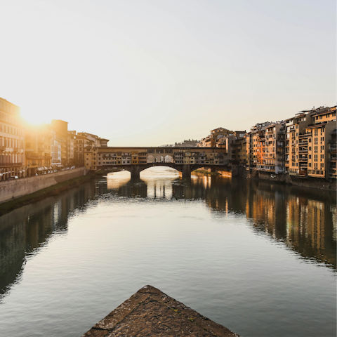Begin your adventure in Florence with a stroll to the River Arno