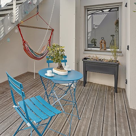 Enjoy an afternoon coffee break in the sunshine