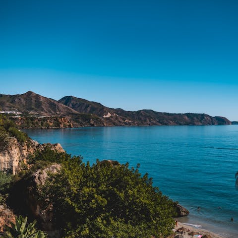 Head into the town centre of Nerja, just four kilometres away