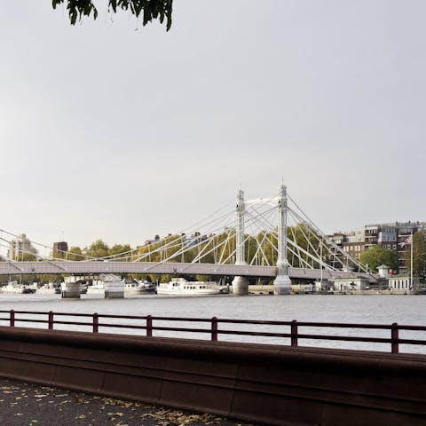 Cross Albert Bridge to sample the upscale delights of Chelsea and the iconic Kings Road