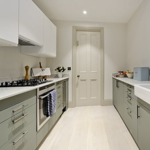 Prepare sumptuous homemade meals in the well-equipped kitchen