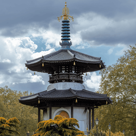 Visit the vast green spaces of Battersea Park, just twelves minutes from home