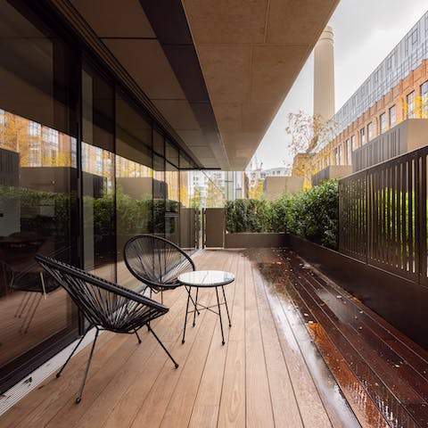 Step out to one of the private balconies with an iced coffee in the morning