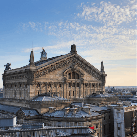 Spend an unforgettable evening at the nearby Opéra Garnier