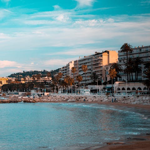 Spend the day on the sands of La Croisette – it’s just a two-minute walk away