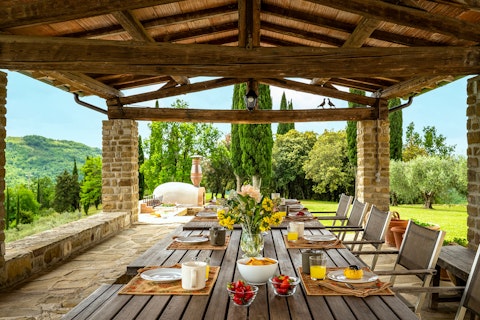 Savour fresh local produce served on the terrace