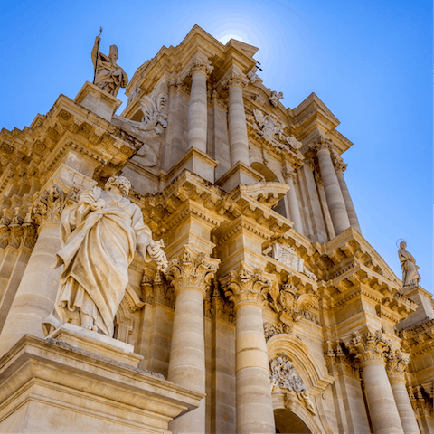 Drive into Syracuse and visit the city's stunning ancient cathedral