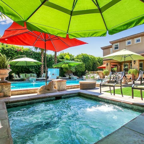 Take a sheltered dip in the jacuzzi