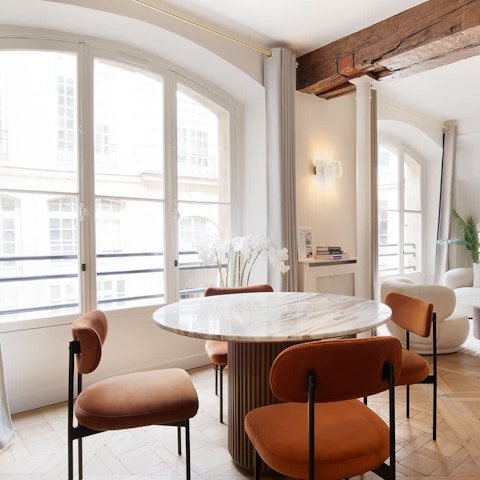 Enjoy some steak frites in the open-plan living space