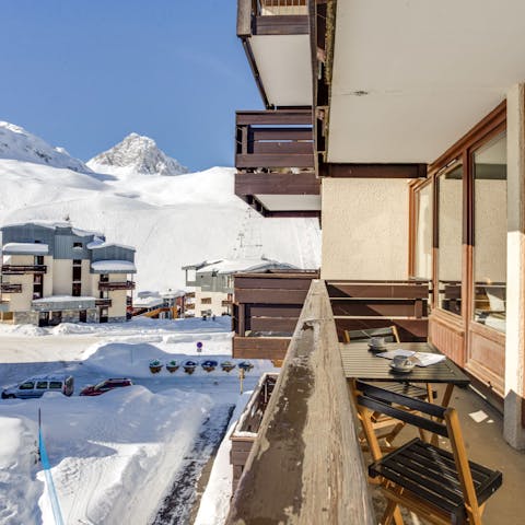 Enjoy views of the Val Claret slopes from your balcony