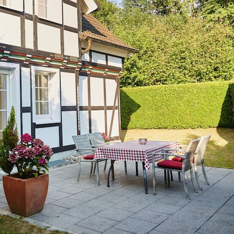 Dine in the garden on fine days